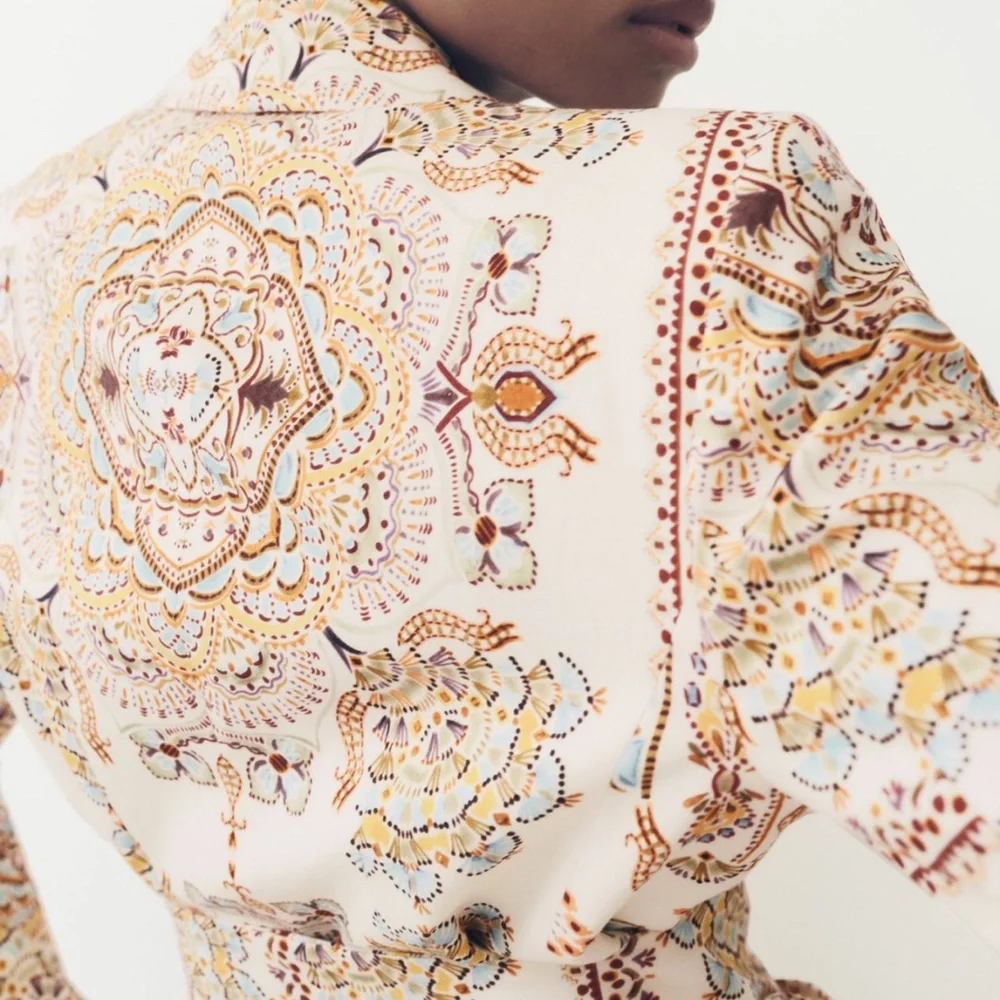 Zara limited edition linen printed blazer - Picture 3 of 8